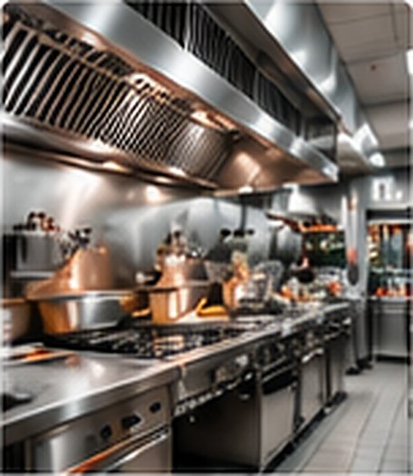 Stainless steel commercial kitchen
