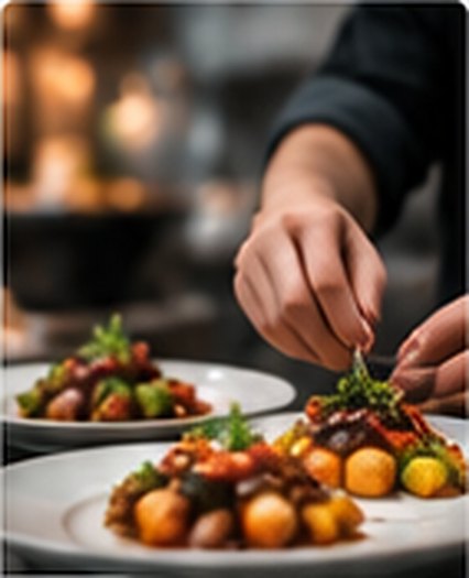 Chef plating a dish